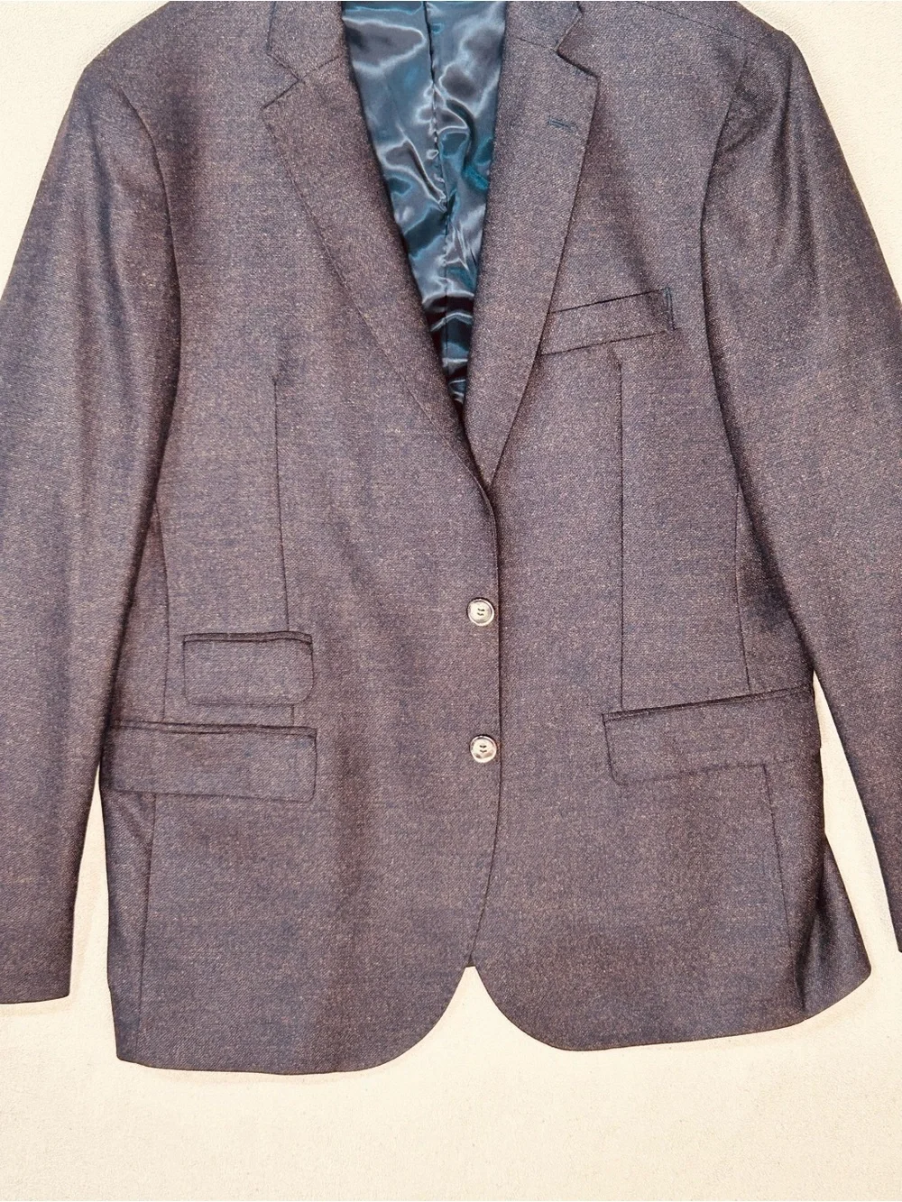 44R Men's Brown Two-Button Blazer Made in Italy by Galante Super 110s Wool.